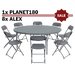 1. Set: Planet 180 ZOWN table + 8&times; Alex ZOWN chairs