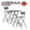 5. Set: CocktailXL76 ZOWN cocktail table + 2&times; Alvar ZOWN bar stools