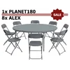 1. Set: Planet 180 ZOWN table + 8&times; Alex ZOWN chairs