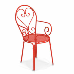 Red Paris chair with armrest